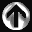 A circular icon with a central upward-pointing arrow symbol, displayed in three variations showing different grayscale levels against black and gray backgrounds.