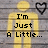 Two yellow figures with heart symbols above them, displaying text that reads "I'm Just A Little... Boy Crazy!" on a gray background.