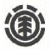 Two side-by-side circular icons with a central Chinese character, one in grayscale on white background and the other in red on black background.