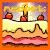 A 3x3 contact sheet of animated Neopets birthday icon frames showing a cake with candles and fruit, featuring text variations like 'neopets', 'Birthday neopets', and '6th Birthday neopets' across different animation states.