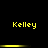 Yellow pixelated text 'Kelley' appears in two on a black background with horizontal yellow bars beneath each