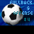 Pixelated soccer ball with black and white patches on blue background, overlaid text reads "FULLBACK & OFFENSE #4" in light blue and teal.