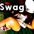 Animated icon with multiple text overlays showing 'Swag', 'More swag', and 'swagest' over a colorful, pixelated background.