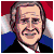 Animated pixel art of a man with gray hair in a black suit against red, white, and blue background; text changes from 'Drop' to 'it', then 'like', then 'itz', finally 'HAWT'.