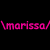 Pixelated text 'vmarissa/' appears on split black and pink backgrounds, with the right side showing a darker version of the same text.
