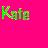 Green text 'Kate' on bright pink background with small green heart symbols appearing below each instance, transitioning to 'Evan' in the bottom
