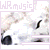 Pixelated image of a white animal face with dark eyes and nose, overlaid by 'WRmusic' text in gray and pink borders.