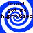 Four identical blue and white spiral patterns arranged in a , each containing dark brown text reading "brandi got me hypnotized"