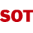 Red pixelated text 'SOT' on white background with slight red outline effect.