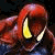 Pixelated close-up of a character with red hair and yellow eyes against dark background.