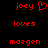 Red pixelated text and a heart symbol on a black background, with two identical static frames showing the same content.