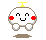 Pixelated character with white rounded body, red cheeks, yellow antenna, and brown feet in various poses including smiling, blushing, and side-facing.