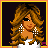 Pixel art contact sheet of an animated female character in a white crop top, white skirt, and brown belt with pink accents, showing different poses and text phrases like "sweet like" and "honey wanna taste?".
