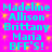 Cyan text on bright pink background with yellow pixelated dots, repeating names and 'BFF'S!' in a pattern
