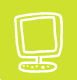 Four computer monitor icons on a lime green background, two with blank screens and two with light green @ symbols on screens.