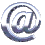 metallic @ symbols in various 3D orientations with reflective silver and blue tones on a gray background