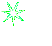Green and white star-shaped pixelated icons scattered across a gray background with no visible motion.