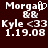 Pixelated text displays 'Morgan', 'Kyle <33', and '1.19.08' on a dark brown background with white lettering.