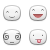 Four pixelated emoticon faces arranged in a 2x2 grid, each with distinct expressions on a white background.