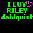 Green pixelated text on black background with pink heart symbol replacing 'U' in 'LOVE', repeated twice side-by-side.