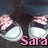 Pixelated image of a character with dark hair and pink accents, featuring the name 'Sara' in stylized text below.