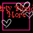 Two side-by-side pixelated frames with pink borders, black backgrounds, and red text reading 'Dirty Bloo More' on left and 'Hope Foru III' on right.