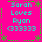 A static image with bright pink background, cyan text reading "Sarah Loves Ryan (33333)" in two identical vertical separated by green dashed lines and star-like symbols