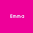 Four display the name 'Emma' in white pixelated text on solid pink backgrounds, with two shades of pink used across the