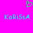 A bright pink background features a green pixelated heart above two identical cyan pixelated text strings reading 'KoRiSsA' with a purple gradient effect.