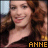 six identical pixelated images showing a woman with long wavy red hair wearing a dark top, each labeled 'ANNE' in yellow text at the bottom