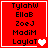 Red background with black pixelated text listing names and white heart symbols, showing animation changes in heart count and color across frames.
