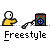 Animated contact sheet of a yellow stick figure freestyling with a microphone and speaker, displaying sequential text bubbles over 15 frames.