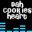Pixelated text 'dah cookies heart' in white appears above blue horizontal bars on black background, with visible animation changes between frames.