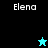Pixelated text 'Elena' appears on four colored backgrounds with two star icons in different positions and colors.
