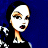 A split-frame animated buddy icon featuring a cartoon woman on the left and green text on the right against blue and dark green backgrounds.