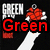 Pixelated image of a hand holding a red grenade with 'Green Day' text in red and white, arranged in a