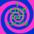 Four identical display a pink and blue spiral background with green text reading "I LIKE FAT" and "<3<3<3" in the center