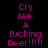 Pixelated text in magenta on black background reads 'Cry Me A Fucking River!!!!!' with no visible animation changes.