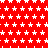 Red background with white star pattern, gray rectangle in bottom right corner. White stars shift position across frames to form a wave-like motion.