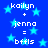 Blue background with light blue stars and white text reading 'kailyn + jenna = bffls' repeated twice in a