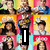 celebrity images with text overlays: 'I', 'Luv', and 'Glee' on separate against colored backgrounds