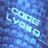 Pixelated blue-toned static image with light blue text forming a stylized word against a gradient background.
