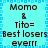 Pixelated text on a cyan background with blue square border, displaying repeated phrases and names in dark brown font.