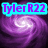 Animated purple spiral background with cyan text overlays changing across frames.