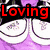 Four- with text fragments: red 'Loving' top-left, green 'you' top-right with blood drip, blue 'is' bottom-left, yellow 'easy' bottom-right