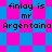 Pixelated text 'finlay is mr Argentaina' on a blue and pink checkered background with diamond-shaped pattern variations.
