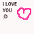 Static image of 'I LOVE YOU :D' text with a heart-shaped icon in multiple colors including pink, red, orange, yellow, green, cyan, blue, purple, and magenta.
