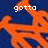 A pixelated orange and blue graphic with white text reading 'gotta', 'love', and ''em <3' over a repeating pattern.