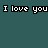 A static digital image with repeated text "I love you" in white pixelated font on a dark teal background, partially overlaid by large bold text reading "SO MUCH".