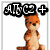 Animated pixel art featuring a brown fox-like creature, blue dinosaur, and colorful flower with text overlays.